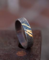 Unique Men Wedding Band Keum Boo Ring Unusual Engagement Etsy In 2020 Mens Wedding Bands Unique Etsy Wedding Rings Unusual Engagement Rings