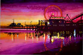 Also, make sure to visit the famous santa monica pier aquarium, located below the pier's eastern dock, to learn about the. Santa Monica Pier Acrylic Painting By Juan Carlos Vizcarra Absolutearts Com