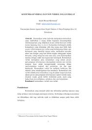 Berikut ini pak guru uraikan beberapa contohnya Pdf Komunikasi Verbal Dan Non Verbal Dalam Diklat