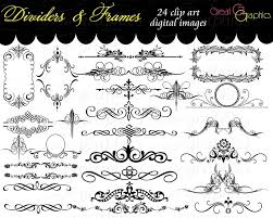 Clip Art Frames Dividers Scrolls Digital Clip Art For Invitations Clip Art Digital Frame Frame Clipart