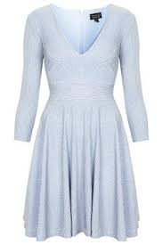 Pinstripe Skater Dress Top Shop Dress Blue Dress Short Light Blue Mini Dress