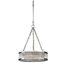 Elk Lighting 46105 3 Linden Manor 3 Light Pendant In Crystal And Polished Nickel Greydock Com