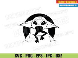 Download Baby Yoda Eat A Frog Svg Png Star Wars The Mandalorian Snack Time