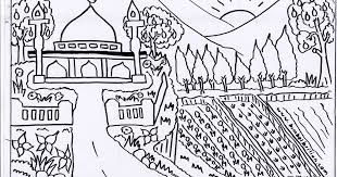 Kumpulan mewarnai gambar sketsakartun anak muslim. Gambar Masjid Hitam Putih Hd Nusagates