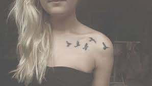 Birds In Flight Tattoo Flying Birds Collarbone Collar Bone Tattoo Bone Tattoos Tattoos