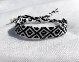 Black And White Bracelet Black And White Friendship Bracelet Etsy Black Friendship Bracelet Friendship Bracelets Black Silver Bracelet