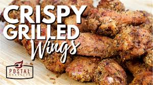 Brush the wings with olive oil and sprinkle both sides of the wings with the seasoning blend. Crispy Grilled Chicken Wings Recipe Crunchy Dry Wings On The Bbq Youtube