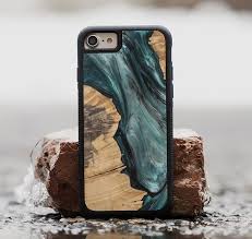 Carved Com Phone Case Real Wood And Resin Kreatif