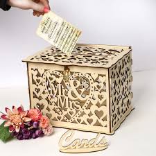 This video shows you how to make a wedding card box which is usually present at all weddings for people who bring a card instead of a gift. Bbtshop Diy Wedding Card Box With Lock And Card Sign Wooden Gift Card Box Money Box For Reception Wedding Anniversary Baby Shower Birthday Graduation Party Decorations A Decorative Boxes Home Baresque Com Au
