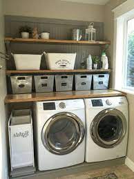 An old farmhouse laundry room might just look like how most laundry rooms appeared before but laundry rooms nowadays are becoming more than a place for clothes. 55 Small And Functional Laundry Room Design Ideas Gladecor Com Laundry Room Storage Shelves Laundry Mud Room Rustic Laundry Rooms