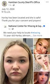 UPDATE FOUND SAFE! Harley Johnson 📍 Location: Talbott, TN 📅 Last Seen:  July 8, 2024 👤 Age Now: 15 📄 Circumstances: Harley was last seen