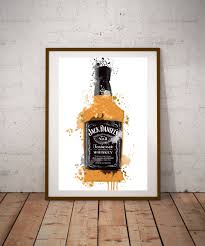 Jack Daniels Whisky Bottle Whisky Man Cave Illustration Etsy Canvas Wall Decor Tapestry Wall Art Wall Art Designs