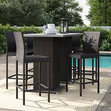 Our bar table sets are great for socializing at home. Sol 72 Outdoor Fernando Rectangular 35 5 Long Bar Height Dining Set Wayfair