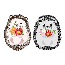 Download Cute Flowers Hedgehog Cuttable Design Apex Embroidery Designs Monogram Fonts Alphabets