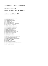 Http Www Cervantesvirtual Com Descargapdf Biblioteca Del Soneto Autores Letra M 0