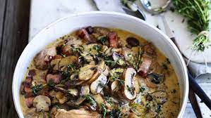 Chicken Braised With Mushroom And Thyme Recipe Good Food