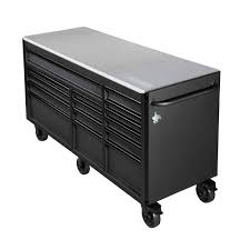 Husky Heavy Duty 72 In W 15 Drawer Deep Tool Chest Mobile Workbench In Matte Black With Stainless Steel Top And Dual Lo In 2020 Tool Chest Mobile Workbench Workbench