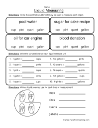 cup pint quart gallon worksheet have fun teaching