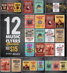 Set Of Music Flyers And Posters Free Download Music Flyer Flyer Event Poster Design