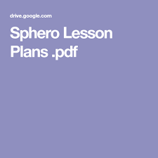 Sphero Lesson Plans Pdf Sphero Lesson Plans How To Plan