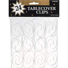 Tablecloth holder leaf design clips stainless steel clamps diy wedding banquet. Clear Table Cover Clips 24ct Party City