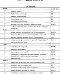 Workplace safety risk assessment form. Ultimate List Of Warehouse Safety Checklists