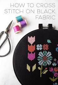 Aida 14, cream 167w x 164h stitches size(s): 8 Tips For Cross Stitching On Black Or Dark Fabric Stitched Modern