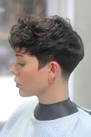 To get the look, use a volumizing spray to help create the poof and a gel or wax to slick back the sides. Pixie Sexy Edgy Androgynous Curly Straight Hair