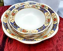 Antique Ceramic Alma Ware Dessert Set 1 X Large Bowl 6 X Small Bowls exc  cond
