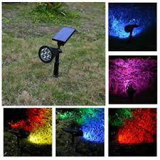 7 Farbe Led Solarstrahler Spotlight Solar Leuchte Solarlampe Garten Beleuchtung Ebay
