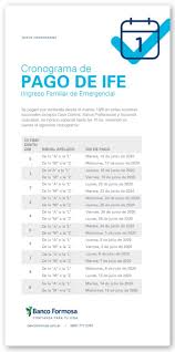 Fecha de pago del ife 3 para beneficiarios de la asignación universal, por embarazo y para quienes cobran por cbu. Fechas Ife Varios Banco De Formosa