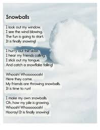 Free Downloadable Poem Snowballs Repeated Reading Winter Writing Poems
