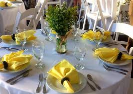 35 Table Decoration Ideas In Green And Yellow Color Table Decorations White Table Cloth Yellow Wedding Decorations