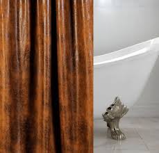 Cognac Faux Leather Custom Shower Curtain