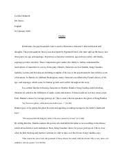 The ego develops to mediate between the unrealistic id and the external real world. Hamlet Essay Cecilia Feldmeth Mr Russo English 01 February 2020 Hamlet In Literature The Psychoanalytic Lens Is Used To Illustrate A Character U2019s Course Hero