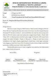 Masjid Baitul Jannah Rw 022 Perum Permata Tangerang Surat Ke Developer Untuk Sertifikat Tanah Fasum Musholla Pimpinan Surat Tanggal