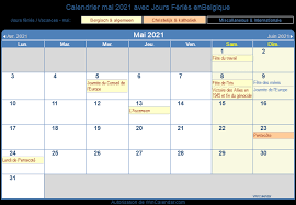 La date de la fête des mères en 2021. Calendrier 2021 Avec Jours Feries Belgique