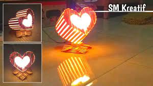 Lampu hias gantung berputar dari charger hp, dvd motor, bearing sepeda, pipa paralon pvc cara mudah, membuat lampu hias dinding atau meja & rak mini dari pipa paralon pvc, diy.bahan. Diy Cara Buat Lampu Tidur Cantik Love Stik Es Krim Craft Stick Crafts Popsicle Stick Crafts Lamp