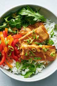 Baked Tofu With Peanut Sauce And Coconut Lime Rice Recipe Recipe Recipes Nyt Cooking Vegetarian Recipes