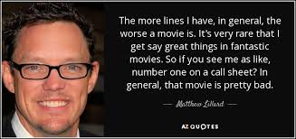 We did not find results for: Matthew Lillard Quote The More Lines I Have In General The Worse A