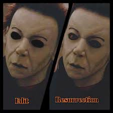 Fiz algumas edições nos buracos dos olhos para escurecê-los nas máscaras  H20&Resurrection (Só por diversão) : r/Halloweenmovies