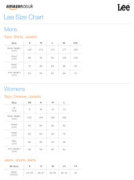 75 Expository Lee Shirts Size Chart