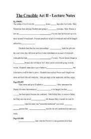The Crucible Act Ii Fill In The Blank Study Guide Free Document Download For Teachers Study Guide Literature Activities Teaching Secondary