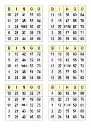 I also included a sheet of blank cards in the printable, in case you have more players! Numbers Bingo Cards Esl Worksheet By Satodude