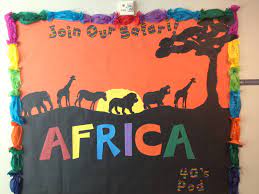 Pin By Christina Detrick On Work Safari Theme Classroom Africa African Crafts