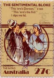 Australia Doreen The Intro The Sentimental Bloke By C J Dennis 1909 Folktale Scenes Scott 881b A332 Issued 1983 Aug 3 Sentimental Australia Stamp