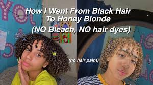 There are various ways you can combine black and blonde hair. How I Went From Black To Honey Blonde On My Natural Hair No Bleach Or Dyes Youtube