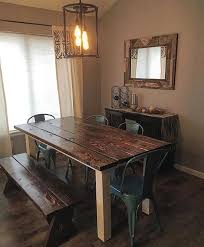 Diy Farmhouse Table With Teal Metal Chairs Farmhouse Table Home Decor Metal Chairs