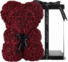 Check spelling or type a new query. Buy Rose Flower Bear Rose Teddy Bear 10 Inch Teddy Flower Bear Over 250 Dozen Artificial Flowers Anniversary Bridal Showers Clear Gift Box Burgundy Online In Vietnam B07ydwbjhp