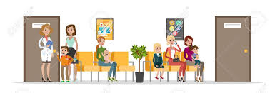 Waiting room toys are educational toys to keep children busy for long periods of time. Waiting Room In Children Hospital Mothers And Their Kids Waiting Royalty Free Cliparts Vectors And Stock Illustration Image 114697327